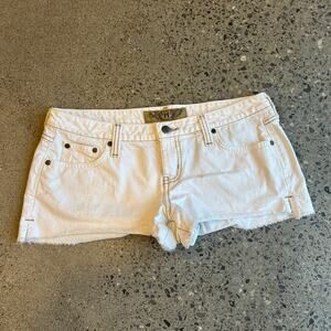Hint Jeans Women’s 11 White Low Rise Micro Mini Denim Shorts Y2K Early 2000s